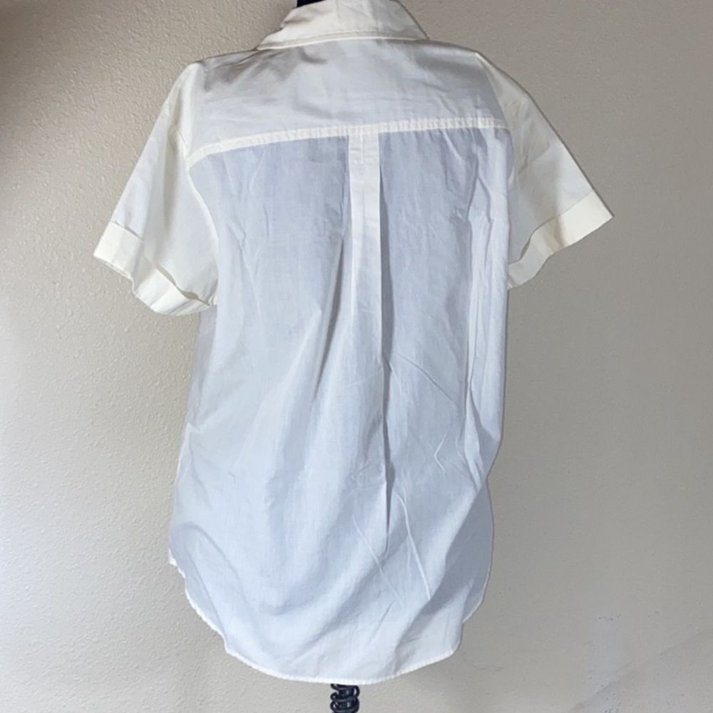 Basic Editions Ivory Casual Button Down Shirt L - image 6